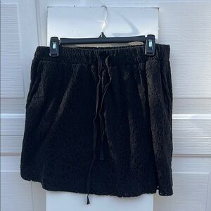 Lou & Grey By Loft Black Eyelet Skirt